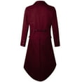 thumbnail image 4 of Maoxin Men's Coats Mens Gothic Solid Color Top Steampunk Medieval Tailcoat Uniform Performance Suit Lapel Jacket Wine L, 4 of 4
