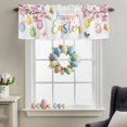 thumbnail image 4 of Valance for Windows,Easter Spring Pink Blossom Peach Valances Curtain Rod Pocket Valance for Kitchen Bedroom Living Room Bathroom,Eggs Flower Butterfly Short Curtains Window Treatment 54x18in, 4 of 9