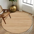 thumbnail image 2 of Round Rugs 8Ft, Brown Wood Grain Round Area Rug Washable Indoor Throw Carpet, Retro Western Farmhouse Wooden Board Large Non Slip Circle Rug for Kids Room RV Home Decor Aesthetic, 2 of 8