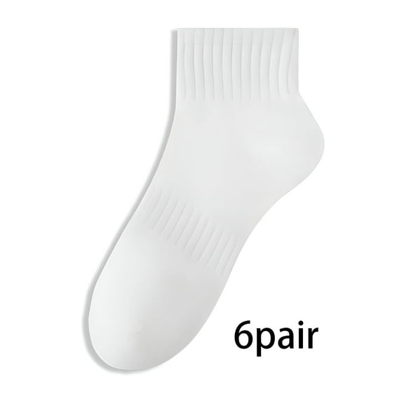 TELOLY 6Pairs Mens Ankle Socks9-13Mens Ankle Socks Size 9-11 Men's Socks ,White