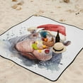 thumbnail image 5 of Hippo Christmas Hat Beach Blanket Outdoor Picnic Blanket 78"x 78" Waterproof Foldable for Beach Camping Travel Hiking Grass Lawn Park, 5 of 5