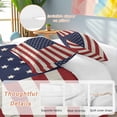 thumbnail image 2 of 3 Piece American Flag Duvet Cover Set Full Size, Microfiber Comforter/Quilt Cover with Corner Ties and 2 Pillowcases, Vintage Wooden Star Striped Red Blue All Season Soft Bedding with Zipper Closure, 2 of 8