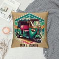 thumbnail image 2 of SHERONV Vintage Auto Rickshaw Graphic Decorative Throw Pillow Cover for Home - Cushion Pillow Case for Couch Living Room Bed Sofa - Invisible Zipper Design - Short Plush Material - Pack of 1 12x12in, 2 of 5