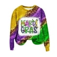 thumbnail image 2 of CEHVOM Chemises Mardi Gras pour Femmes Chandails en Molleton, Chandails en Molleton Mardi Gras Grande Taille, Chandails en Molleton à Manches Longues Col Rond Léopard Graphique Color Block, Chandail Tendance Tops de Carnaval T-Shirt Blouse, 2 of 6