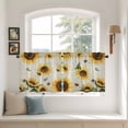 thumbnail image 3 of Yellow Sunflowers Tier Curtains, Summer Farmhouse Retro Beige Light Filtering Kitchen Curtains, 2Pcs Rod Pocket Half Window Treatments Panels for Sink Cafe Cabinet Camper 27.5x36 Inches, 3 of 9