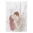 thumbnail image 3 of Ambesonne Kiss Tablecloth Rectangular Table Cover, Romantic Man and Woman, 52"x70", Dried Rose Beige, 3 of 4