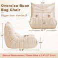 thumbnail image 2 of Bean Bag Chair for Adults with Lumbar support pillow, Memory Foam Giant Bean Bag Sofa with Corduroy Material Lazy Sofa for Living Room Bedroom Dorm Office, White, 2 of 7