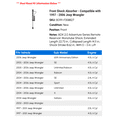 thumbnail image 2 of Front Shock Absorber - Compatible with 1997 - 2006 Jeep Wrangler 1998 1999 2000 2001 2002 2003 2004 2005, 2 of 2