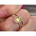 thumbnail image 2 of 2.75 Carat 8x6mm Oval Cut Champagne Diamond Moissanite Engagement Ring Set On 10k Rose Gold Promise Ring Custom Made Glaring Jewelry Art Deco, 2 of 5