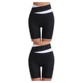 thumbnail image 2 of Pantalones cortos de mujer Qarigey Push Cintura alta Leggings sólido transpirable yoga estiramiento sin costuras blanco y negro, 2 of 6