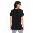 thumbnail image 6 of Women's V Neck T Shirts Short Rolled Sleeve Loose Fit Tops Side Split Summer Tees, 6 of 7