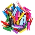 thumbnail image 1 of SHISUYAN 100PCS Wooden Mini Clips Artwork Clothespin Photo Craft Colorful Birch Clips with Twine for Hanging Photos Decoration (Assorted Color), 1 of 8