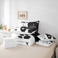 thumbnail image 3 of jejeloiu Pet Dogs Lovers 7-Piece Twin Bedding Sets,Kawaii Paws Bedding Comforter Set,White Black Sheet Sets For Girl Boy,Breathable Home Decor Reversible, 3 of 8