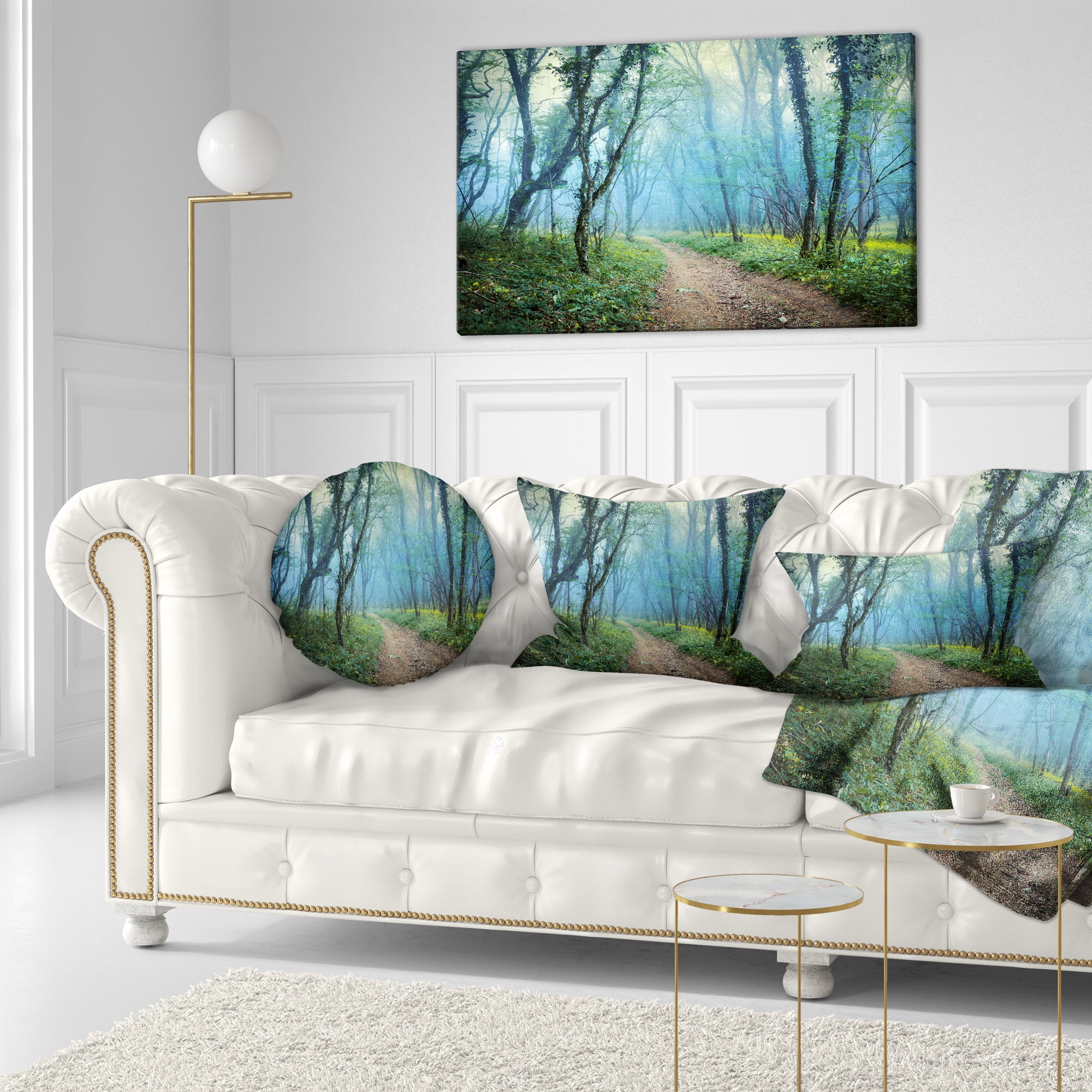Designart Crimea Forest in Summer - Landscape Photo Throw Pillow - 12x20