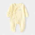thumbnail image 2 of CAUYDY Preemie Girls Pajamas Baby Clothes Fall Winter Newborn Long Sleeve Bodysuit Infant Girl Romper Toddler One-Pieces 0 3 6 9 Months 1T 2T Sizes 0-1 Months,Yellow, 2 of 4