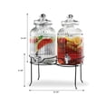 thumbnail image 3 of Canyon Beverage Dispenser Set of 2 Cold Drink Dispenser w/ 1.3-Gallon Capacity each Glass Jug, Metal Rack & Leak-Proof Acrylic Spigot Great for Partie, 3 of 3