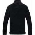 thumbnail image 2 of Chaqueta polar de invierno para hombre, cálida, de algodón grueso y militar, con cuello alto y carga, 2 of 5