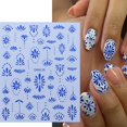 thumbnail image 4 of Pegatinas para uñas BMKKOT Retro Flower 3D, estilo bohemio, 8 hojas, 4 of 8