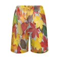 thumbnail image 2 of joogoo Mens Swim Trunks Autumn Leaves Pattern Beach Shorts Drawstring Elastic Waist Swimwear Bathing Suits XL, 2 of 7