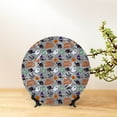 thumbnail image 6 of Salouo Happy Halloween Pattern Bone China Decorative Plate,Holiday Decor Decorative Ceramic Plates with Stand Elegant Home DéCor for Hallway/Living Room/Bedroom-8in, 6 of 6
