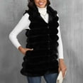 thumbnail image 6 of Frostluinai Fuzzy Fleece Vests for Women Warm Faux Fur Winter Vests Sleeveless Full Zip Stand Collar Jacket Coats Fluffy Sherpa Outwear, 6 of 6