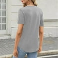 thumbnail image 3 of Camisas de Manga Corta para las Mujeres Casual Color Sólido Plisado V-Cuello Blusas, Moda Verano Top para Diario Y Fiesta, 3 of 7