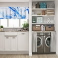 thumbnail image 5 of LALILO Kitchen Curtain Valance Beautiful Blue Waves Marble Rod Pocket Window Curtain 52"x 18" Set of 2, 5 of 5
