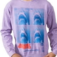 thumbnail image 4 of Jaws Shark Four Square Poster Art Crew Neck Long Sleeve Lilac Wash Adult Sweatshirt-Small, 4 of 4