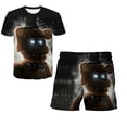 thumbnail image 1 of 2 piezas Five Night At Freddy Conjuntos de ropa Verano Nuevas camisetas FNAF + Pantalones cortos Traje informal de dibujos animados 1-14 años Disfraces Outfits6M Gao Jinjia LED, 1 of 2