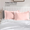 thumbnail image 2 of 500 Thread Count Egyptian Cotton Pillow Shams, 2-Pack –Pillow Covers for Ultimate Comfort – Elegant Design with Central Envelope Closure, Euro Size (Non-Standard) (26" x 26") Light Pink Solid, 2 of 4
