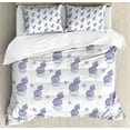 thumbnail image 1 of Succulent Duvet Cover Set Queen Size, Pastel Cactus Plants with Flowering Bloom Design Repetitive Art, Decorative 3 Piece Bedding Set with 2 Pillow Shams, Blue Grey Violet and White, by Ambesonne, 1 of 3