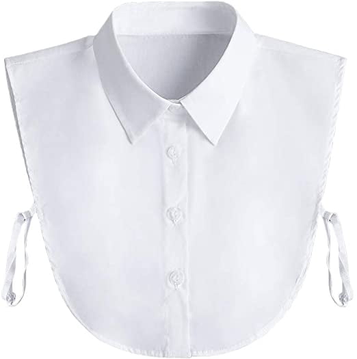 1X Women's Detachable False Collar Elegant Cotton Fake Dickey Blouse Half Shirt 