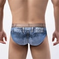 thumbnail image 5 of snowsong Mens Underwear Mens Swim Trunks Men's Denim Printed Underwear Cotton Briefs Bag Sexy Fashion Soft Comfortable Large Mens Sexy Underwear Sky Blue 3XL, 5 of 6
