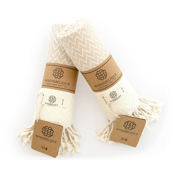 Juego exclusivo de 2 toallas de mano Madamelique, 45 x 100 cm, color beige