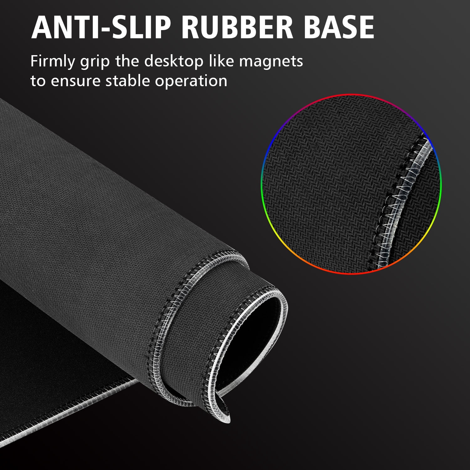 LINKPAL RGB Gaming Mouse Pad Large, Oversized LED Glowing Mice Pad Thick Extended Non-Slip Rubber Base Keyboard Mat Optimized for Gaming Sensors, Water-Resistant 9 Lighting Mode