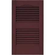 12 in. Vinyl Louvered Shutters in Bordeaux - Set of 2 (12 in. W x 1 in. D x 75 in. H (7.11 lbs.))