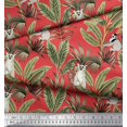 thumbnail image 2 of Soimoi Poly Georgette Fabric Leaves & Lemur Animal Fabric Prints by Yard 42 Inch Wide, 2 of 3