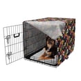 thumbnail image 2 of Floral Dog Crate Cover, Flower Pattern with Colorful Arrangement of Spring Blooms Ornate Petals Composition, Easy to Use Pet Kennel Cover for Dogs, 35" x 23" x 27", Multicolor, by Ambesonne, 2 of 6