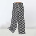 thumbnail image 2 of Narveanno Women's Stripe Pajama Pants Thin Lightweight Loose Comfy Home Lounge Pants with Pockets for Casual Silver,M, 2 of 5