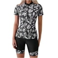 thumbnail image 3 of lcziwo Womens Swimsuits Zip Short Sleeve Tropical Rash Guard Shirt and Boy Shorts 2 Piece Sets Fashion Palm Trees Print Bathing Suit 2025 Summer Swimwear Black L Limited Time Sales of The Day, 3 of 9