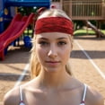 thumbnail image 2 of Unique Bargains 1 Pc Perspiration-Wicking Headband for Yoga Black Red, 2 of 6