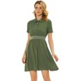 thumbnail image 1 of INSPIRE CHIC Robe d'Été à Boutons Smockée à Blocs de Couleur pour Femmes Vert Armée TG, 1 of 5