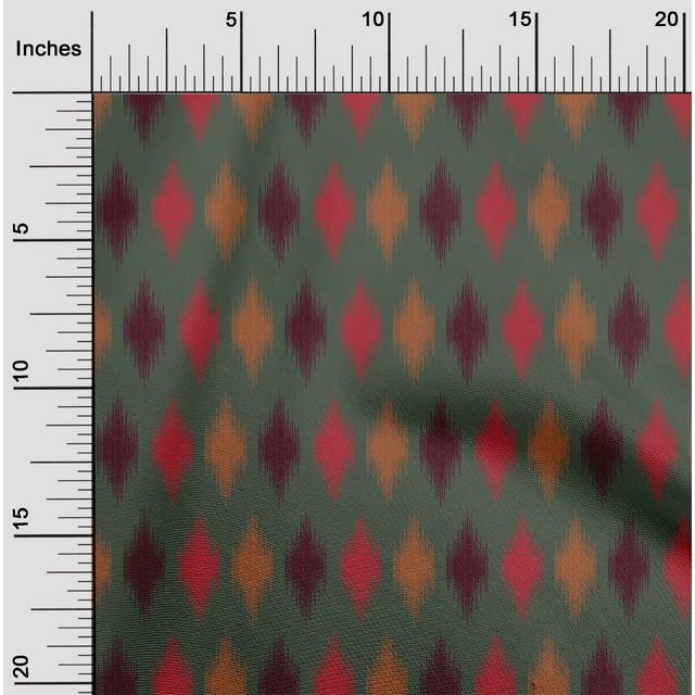oneOone Silk Tabby Fabric Argyle Ikat Printed Craft Fabric BTY 42 Inch Wide