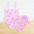 thumbnail image 3 of Grblisyd Girls Swimsuit Adjustable Straps Bowknot Print One Piece Bathing Suit with Solid Color Cover Up Girls' Swimwear 5-12Y, 3 of 4