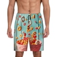 thumbnail image 1 of Balery Floating Colorful Cereal Pantalones cortos de pijama de punto de algodón para hombre con cinturilla y bolsillos-XX-Large, 1 of 6