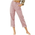 thumbnail image 2 of Brilliant Jean Capris for Women Plus Women's Loose Wide Leg Pants High Waist Straight Pants Casual Pants, 2 of 5
