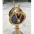thumbnail image 2 of Brass Nautical 12" Ship's Engine Order Telegraph w/Wooden Base Marine Boat Sailor's Inspired Telegraph Instrument Decorative Desktop, Table Top Decor Item, 2 of 6
