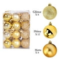 thumbnail image 4 of Ailao 24 pcs Christmas Tree Ornaments Balls Set Mini Holiday Xmas Ornament Style - Gold, 4 of 6