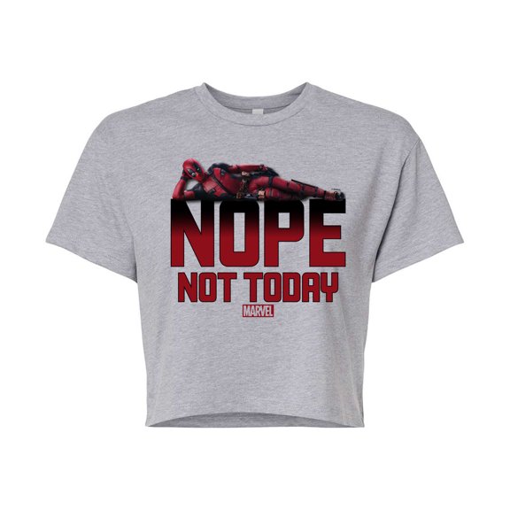 Marvel Deadpool - Nope Not Today - Juniors Cropped Graphic T-Shirt