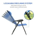 thumbnail image 4 of Outsunny Set of 2 Folding Patio Chairs, Camping Chairs with Adjustable Sling Back, Removable Headrest, Armrest for Garden, Backyard, Lawn, Blue, 4 of 9